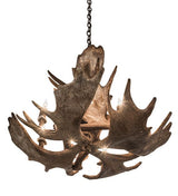 33" Moose 10 Light Antler Chandelier