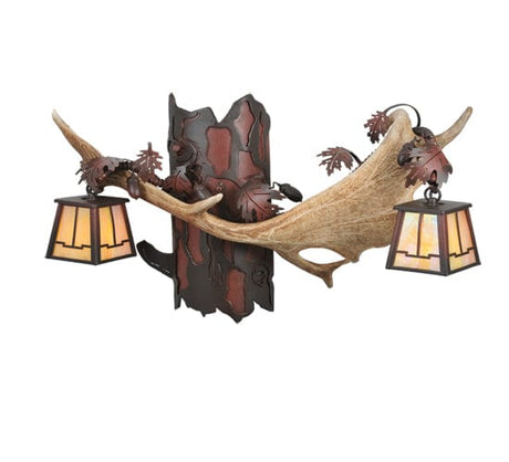 23.5" Fallow Deer 2 Light Wall Sconce