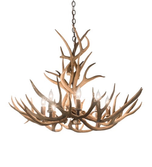 32" Mule Deer 8 Light Antler Chandelier