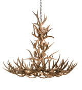 52" Mule Deer 12 Light Antler Chandelier