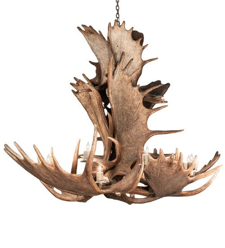 64" Moose 12 Light Antler Chandelier