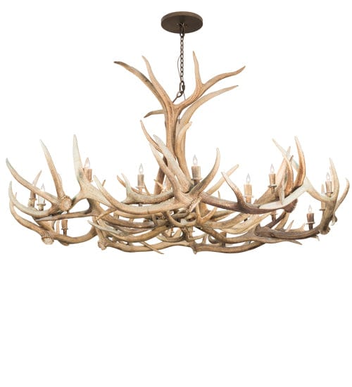 84" Elk & Mule Deer 18 Light Antler Chandelier