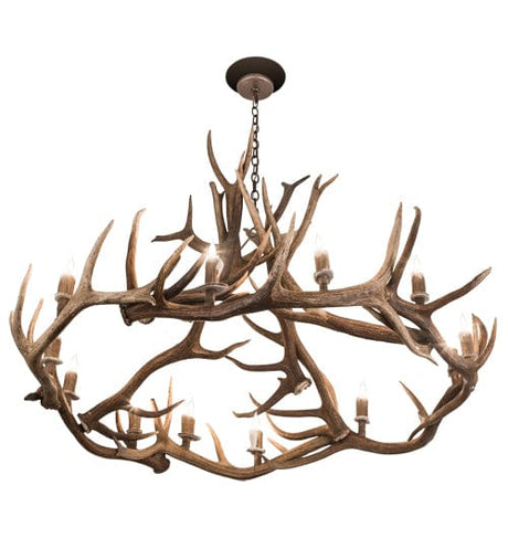 56" Elk 12 Light Antler Chandelier