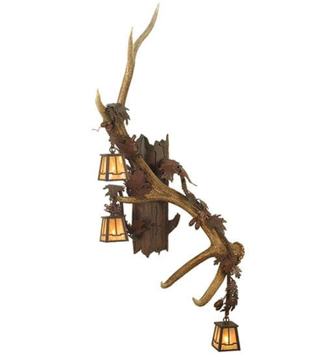 26" Elk 3 Light Antler Wall Sconce