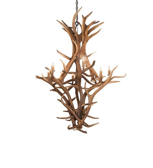 42" Elk & Mule Deer 8 Light Antler Chandelier