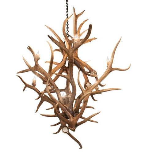 42" Elk & Mule Deer 8 Light Antler Chandelier