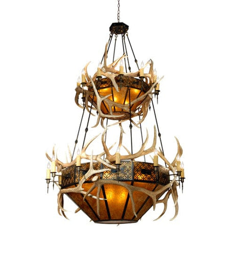 66" Elk 2 Tier Antler Chandelier