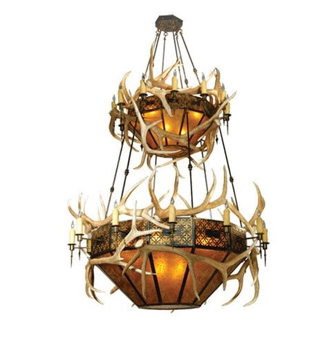 68" Elk 2 Tier Antler Chandelier