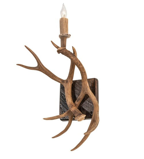 14" Elk & Mule Deer Antler Wall Sconce