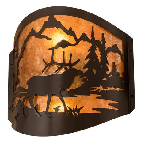 Wooded Elk 11" Wall Sconce