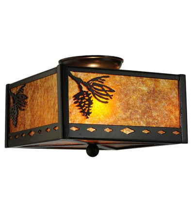 Shaded Pines 10" Square Flush Mount - Timeless Bronze