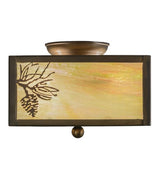 Shaded Pines 10" Square Flush Mount - Antique Copper