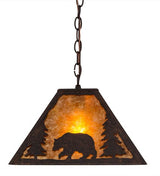 Roaming Bear 14" Square Pendant