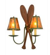 Double Paddle 2 Light 17" Wall Sconce