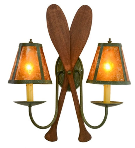 Double Paddle 2 Light 17" Wall Sconce