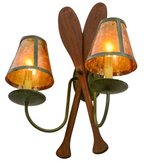 Double Paddle 2 Light 17" Wall Sconce