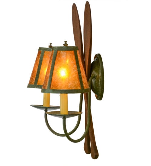 Double Paddle 2 Light 17" Wall Sconce