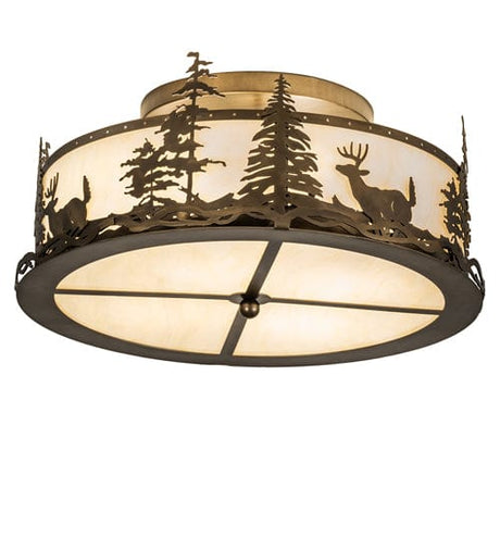 Sunset Deer 24" Semi Flush Mount