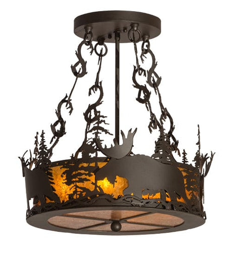 Sunset Moose 17.5" Semi Flush Mount