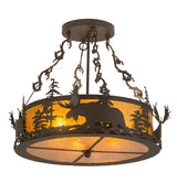 Sunset Moose 24" Semi Flush Mount