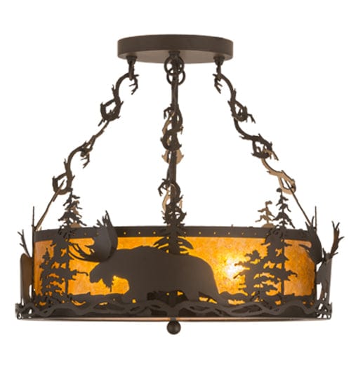 Sunset Moose 24" Semi Flush Mount