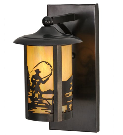 Fly Fishing Waters 8" Solid Mount Wall Sconce