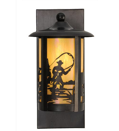 Fly Fishing Waters 8" Solid Mount Wall Sconce