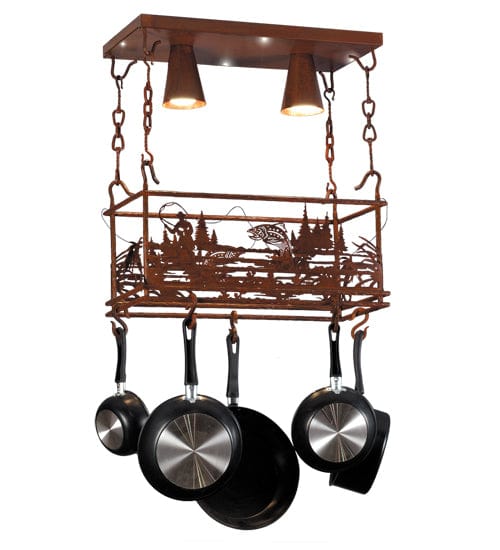 Fly Fishing Waters 24" 2 Light Pot Rack