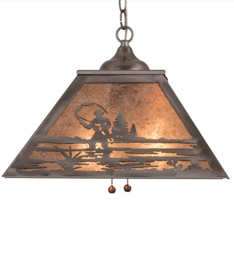 Fly Fishing Waters 16" Square Pendant