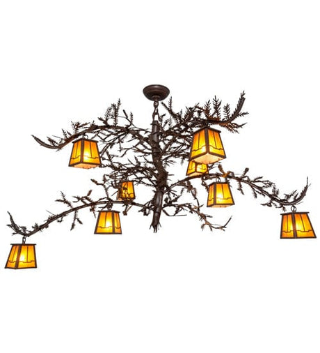 Pine Branches 48" 8 Light Chandelier