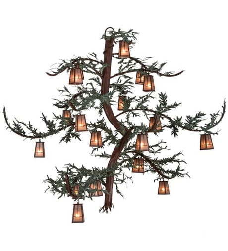 Pine Branches 91" 18 Light Chandelier