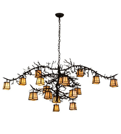 Pine Branches 66" 18 Light Chandelier