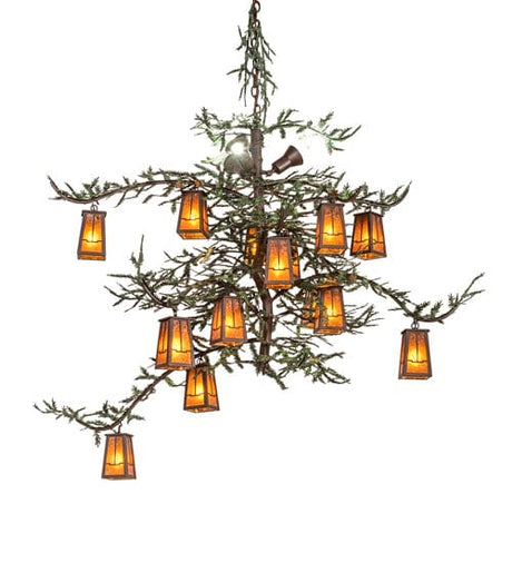 Pine Branches 62" 15 Light Chandelier