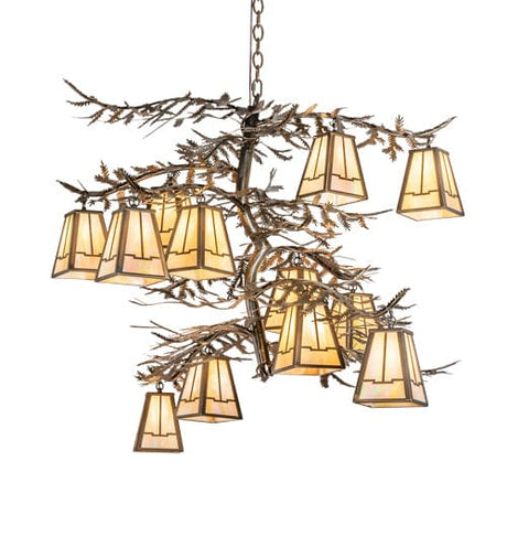 Pine Branches 55" 12 Light Chandelier