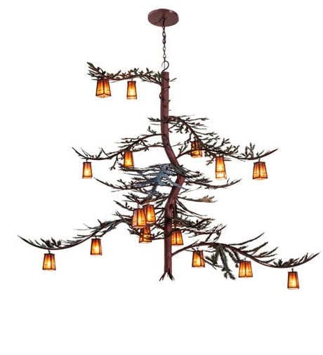 Pine Branches 101" 18 Light Chandelier