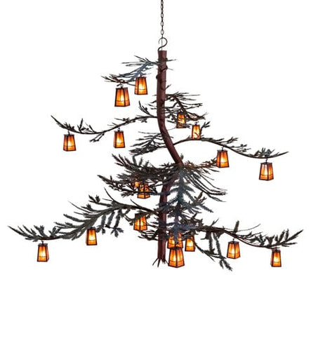 Pine Branches 101" 18 Light Chandelier