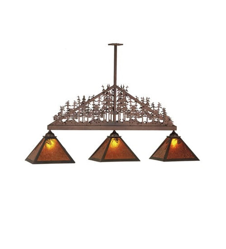 Mountain Pine 76" 3 Light Island Pendant