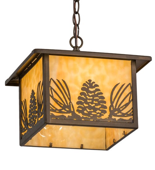 Mountain Pine 12" Square Lantern Pendant