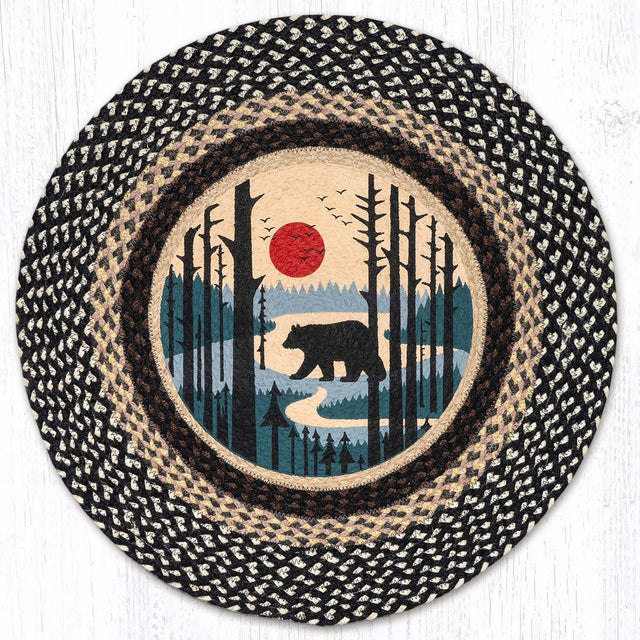 Scenic Bear Round Patch Rug