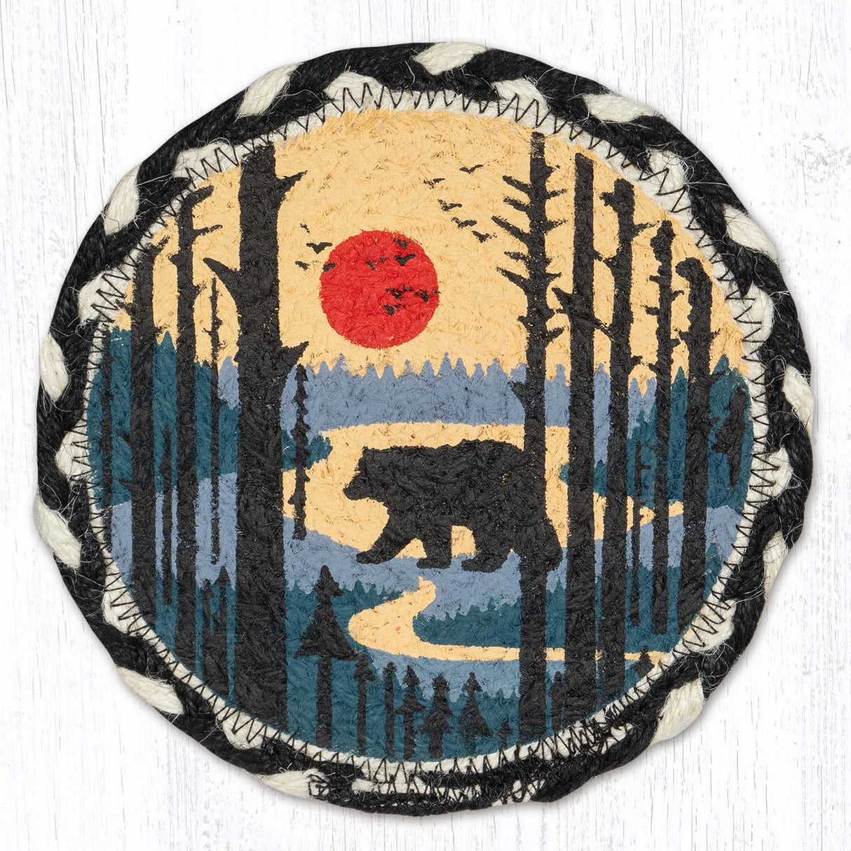 Scenic Bear Round Large Coaster