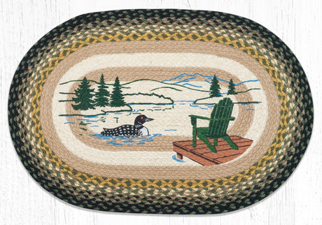 Adirondack Scene Oval Patch Rug