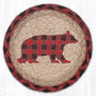 Red Flannel Bear Round Large Coaster