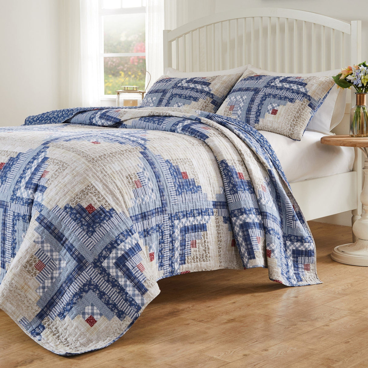 Cottage Blues Reversible Quilt Set