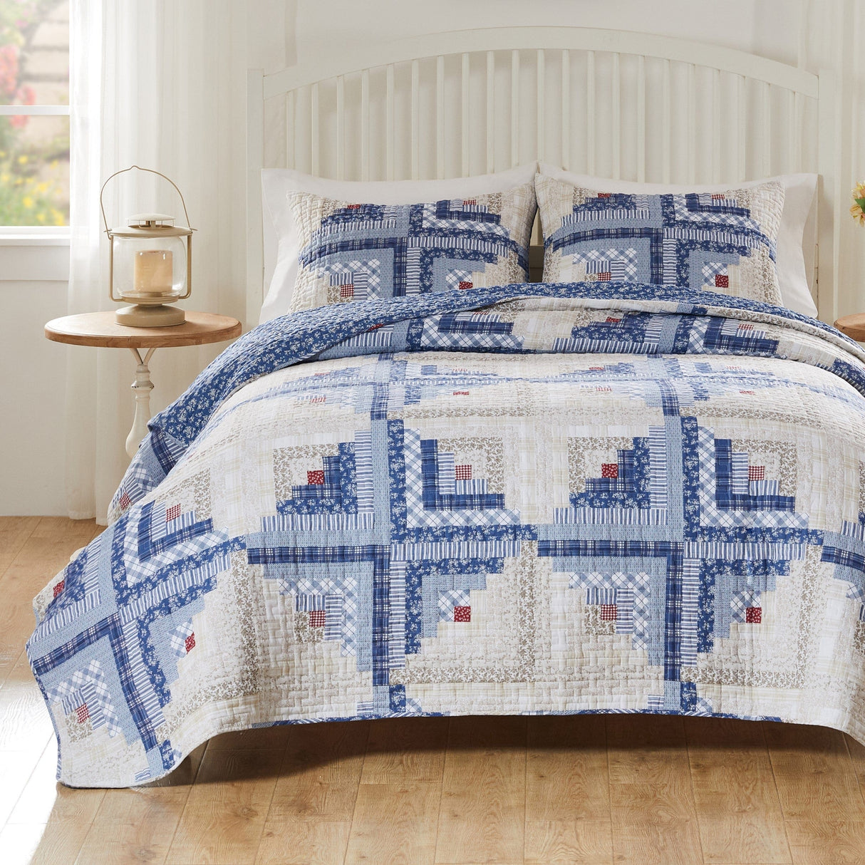 Cottage Blues Reversible Quilt Set