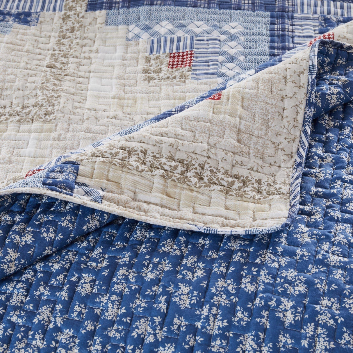 Cottage Blues Reversible Quilt Set