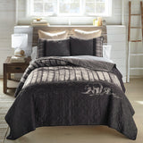 Nighttime Silhouette Bear Quilt Set