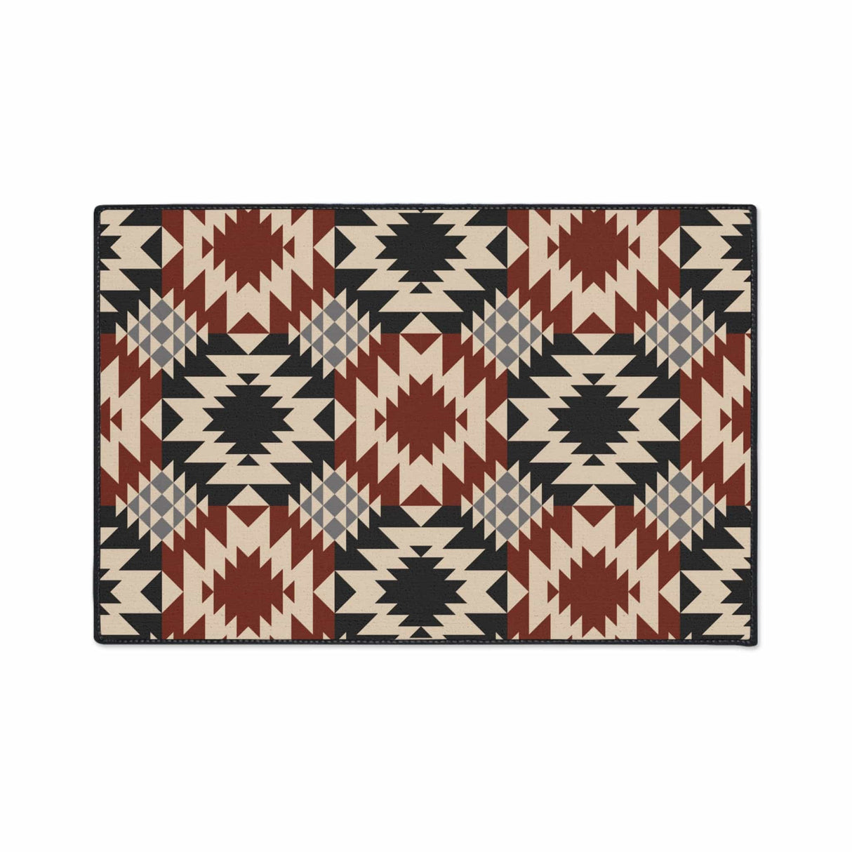 Red Black Southwest Non-Slip Rug