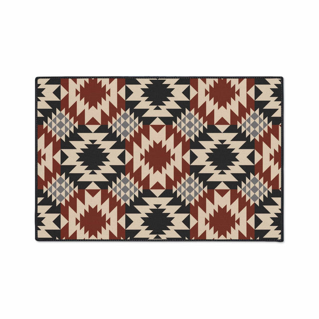 Red Black Southwest Non-Slip Rug