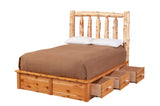 Cedar Log 3 Drawer Underbed Dresser For Platform