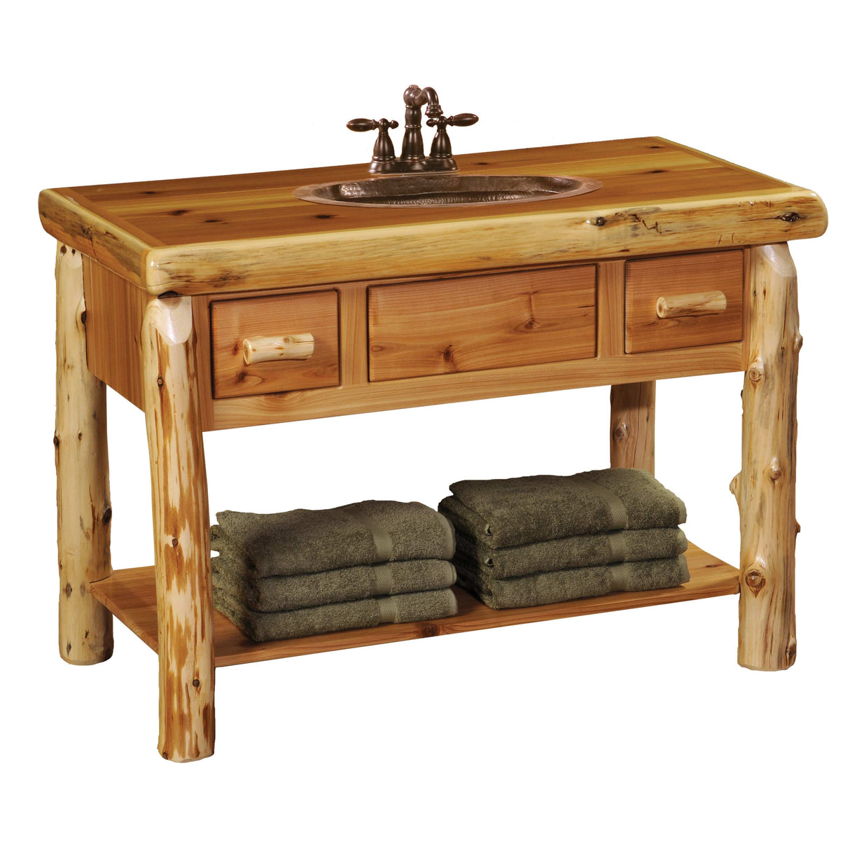 Cedar Log Freestanding Vanity